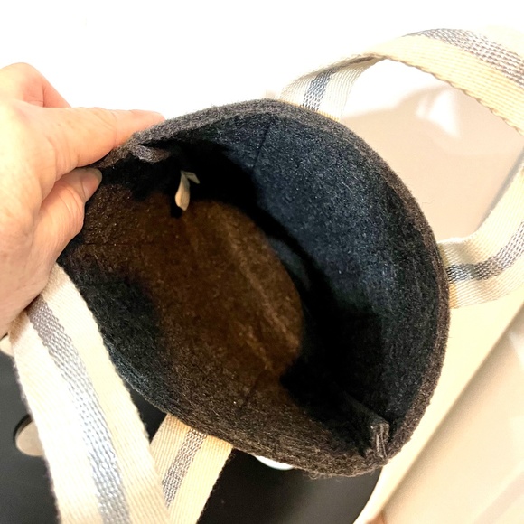 NEW mini tote charcoal gray with white & gray straps - Picture 9 of 9